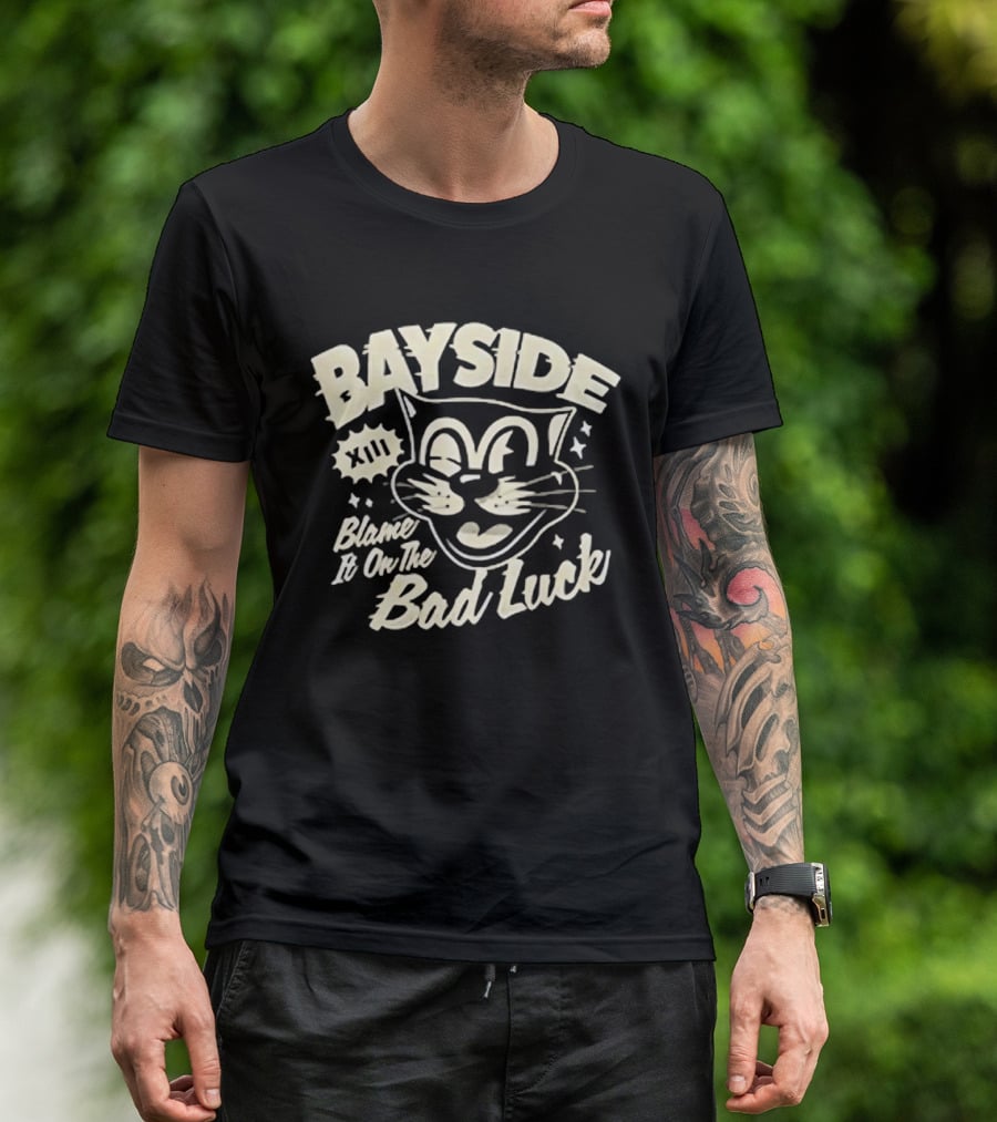 Bayside Blame It On The Bad Luck Cat XIII Stars T-Shirt