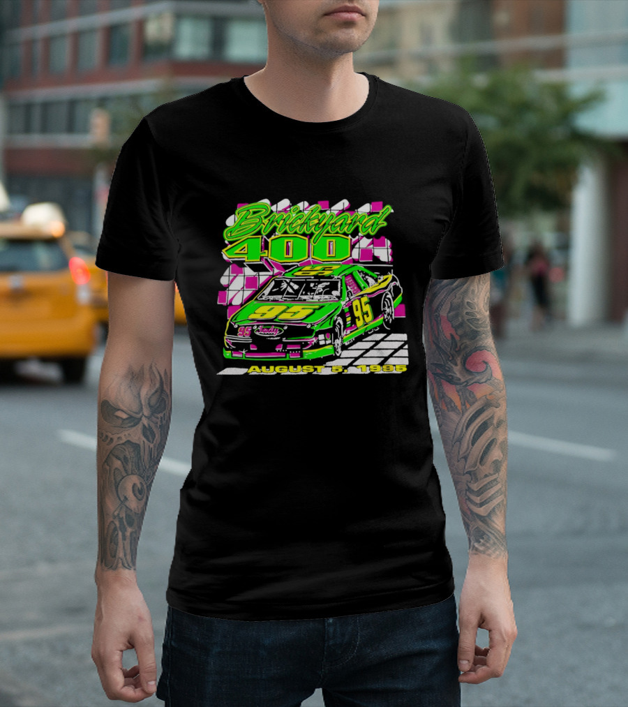 Brickyard 400 August 5 1995 Racing 95 Indy Checkerboard T-Shirt