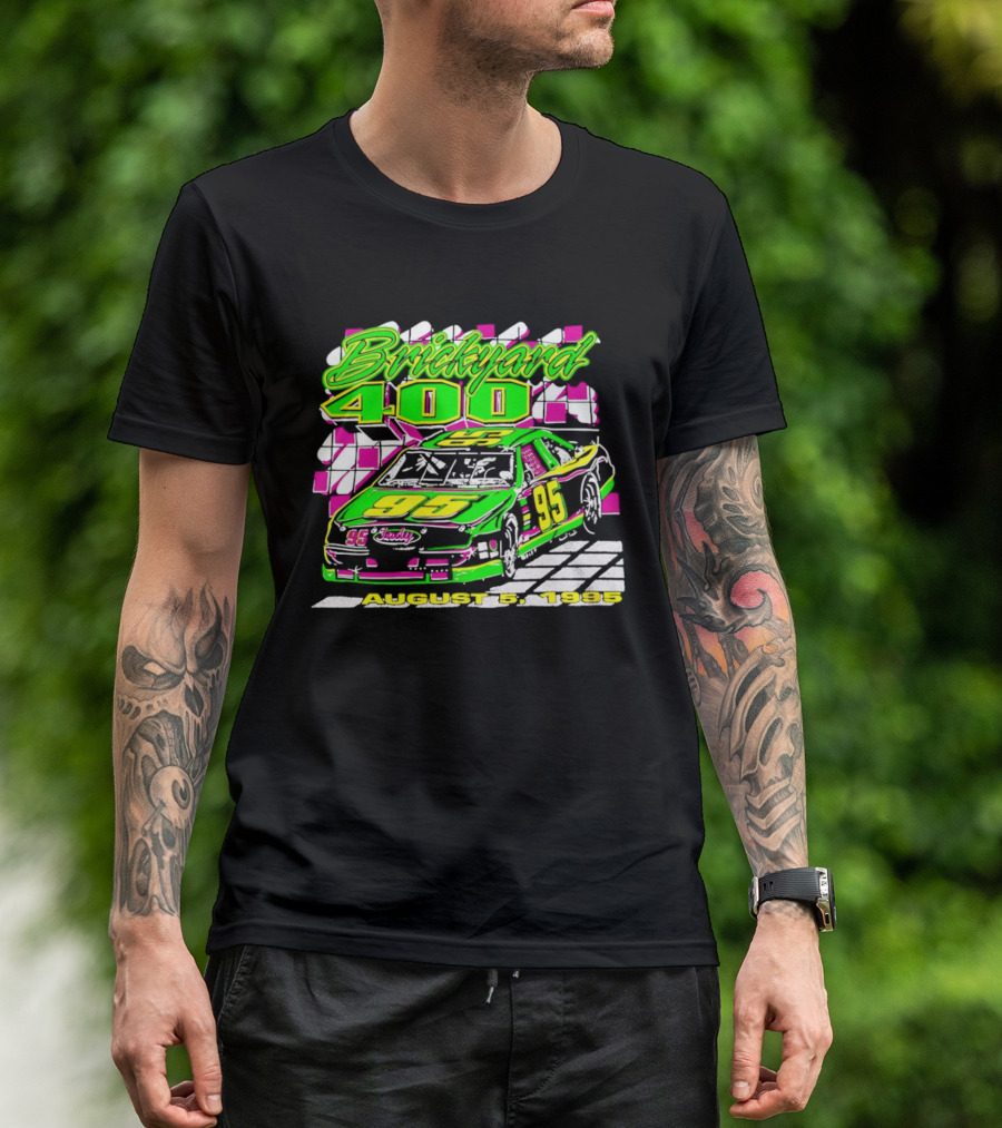 Brickyard 400 August 5 1995 Racing 95 Indy Checkerboard T-Shirt