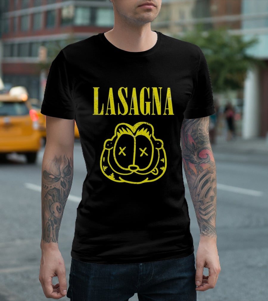 Lasagna Cat Parody Smells Like Teen Spirit T-Shirt