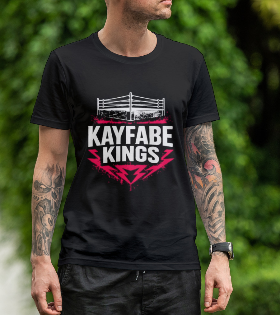 Kayfabe Kings Wrestling Ring WWE AEW Fans T-Shirt