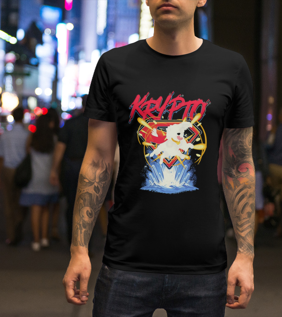 Krypto The Superdog With Superman Symbol And Skateboard T-Shirt