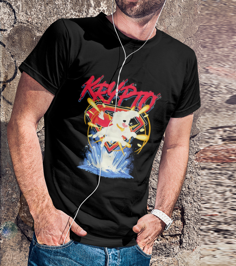 Krypto The Superdog With Superman Symbol And Skateboard T-Shirt