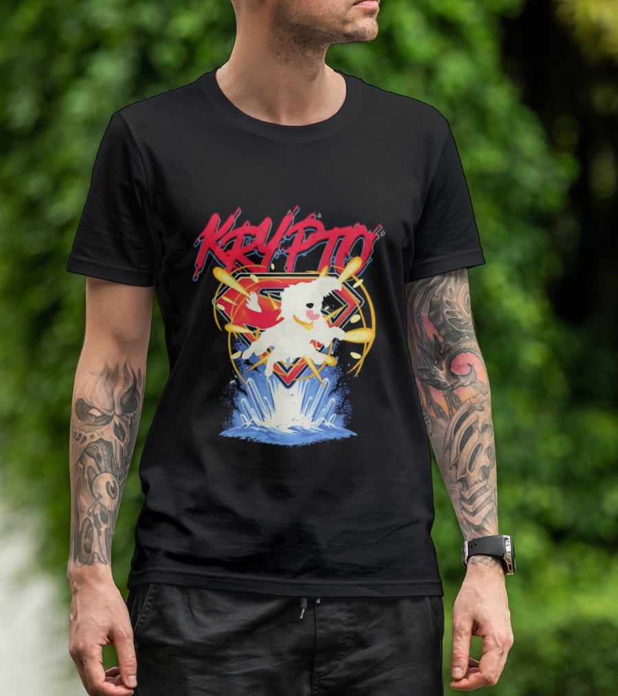 Krypto The Superdog With Superman Symbol And Skateboard T-Shirt