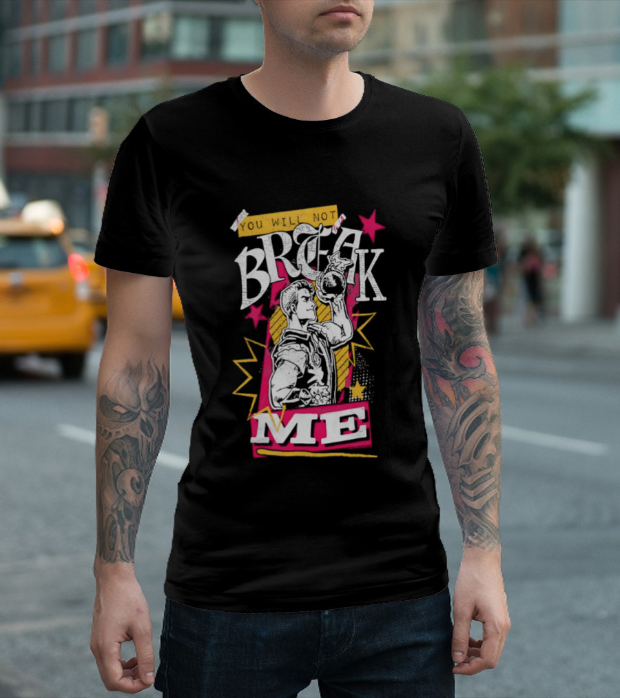 Break Me Bomb Guy Bold Typography Power Starburst T-Shirt