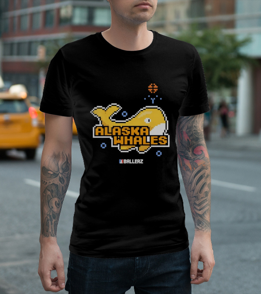 Alaska Whales Ballerz Pixel Whale T-Shirt