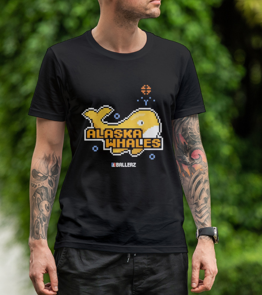 Alaska Whales Ballerz Pixel Whale T-Shirt
