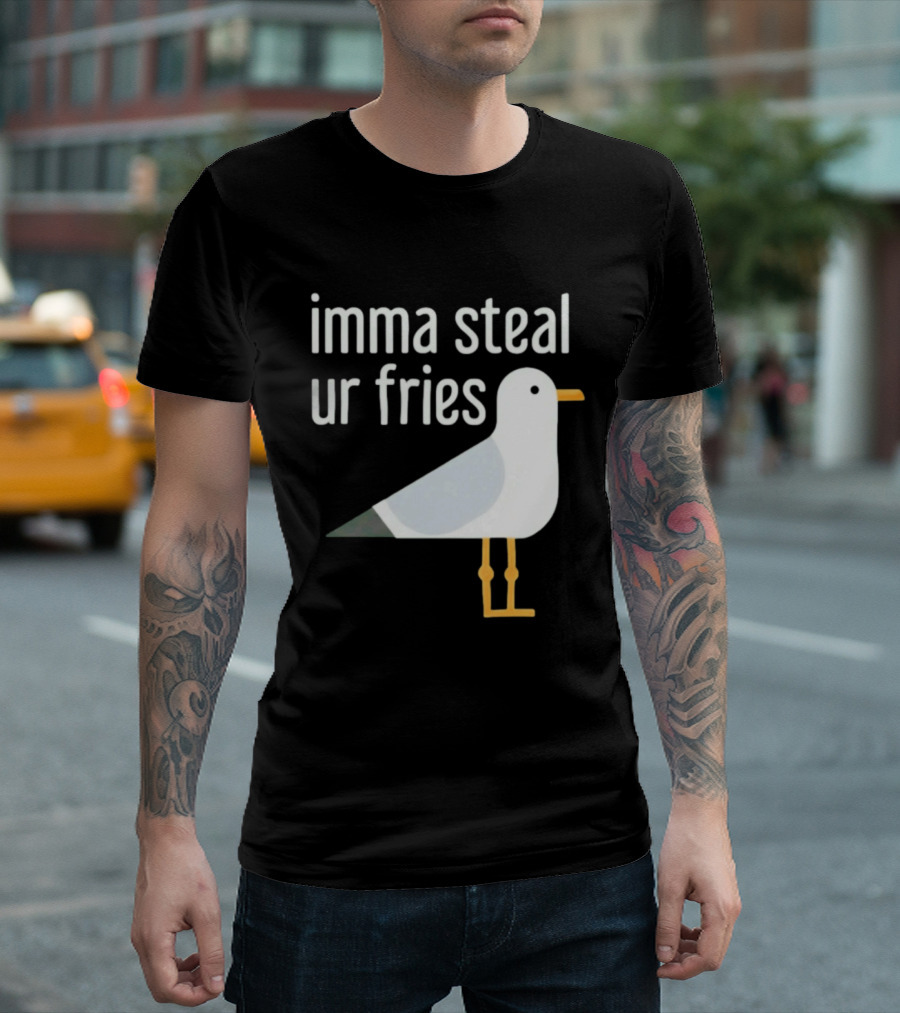 Imma Steal Ur Fries Seagull Bird Beach Humor T-Shirt