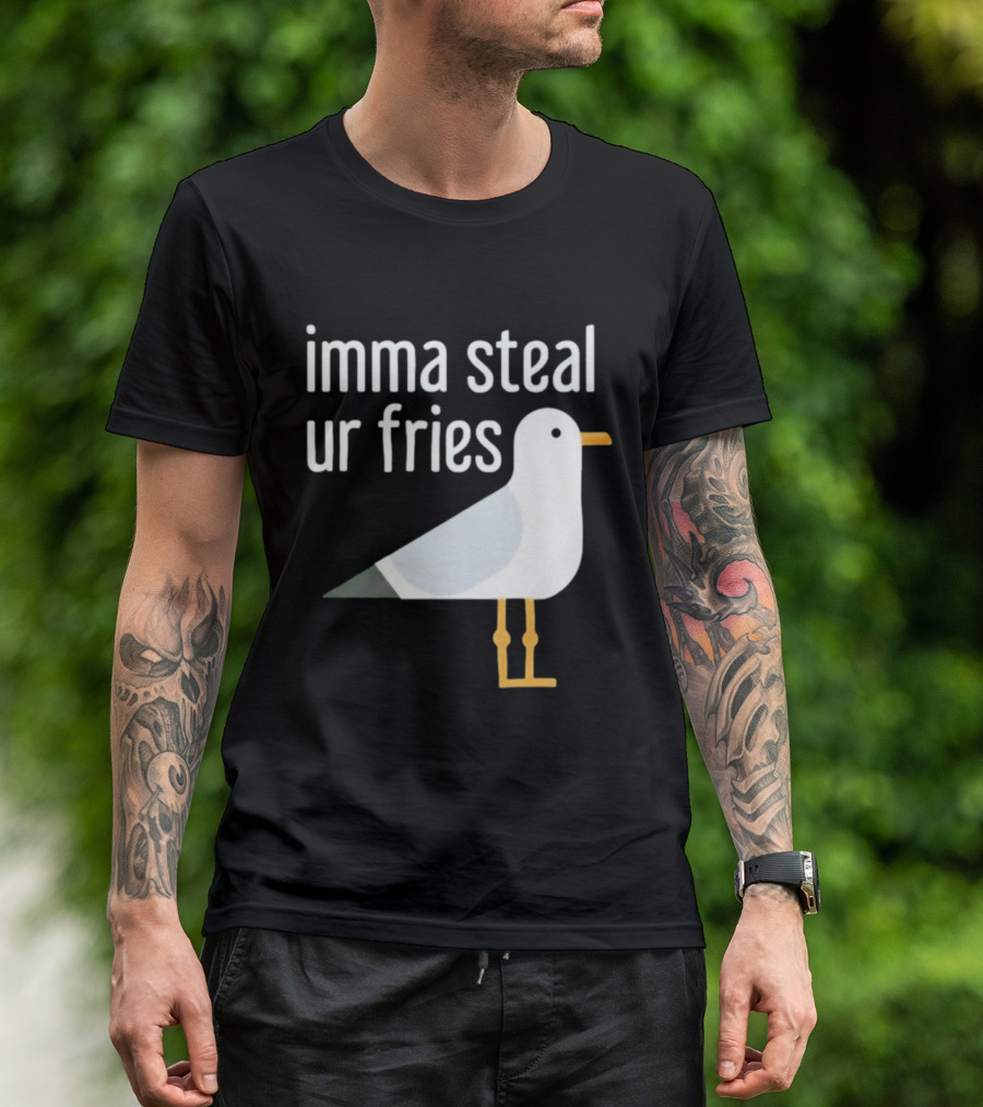 Imma Steal Ur Fries Seagull Bird Beach Humor T-Shirt