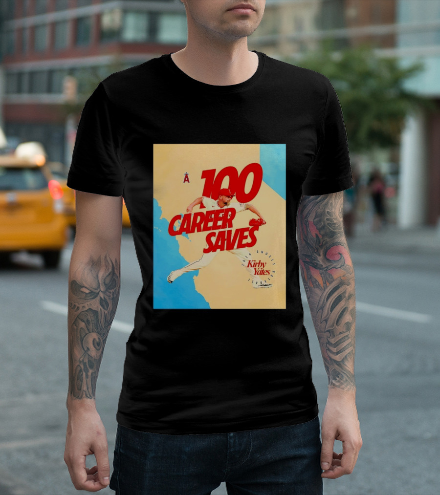 Los Angeles Angels Kirby Yates 100 Career Saves Milestone 2026 T-Shirt
