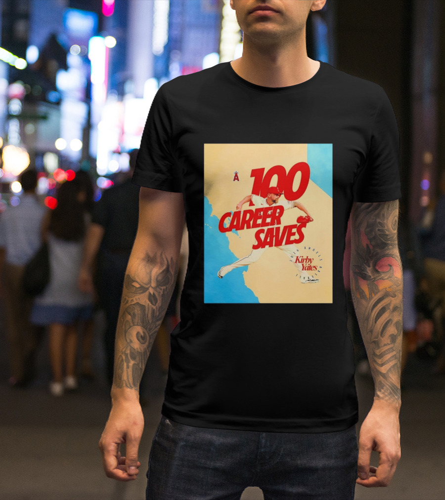 Los Angeles Angels Kirby Yates 100 Career Saves Milestone 2026 T-Shirt