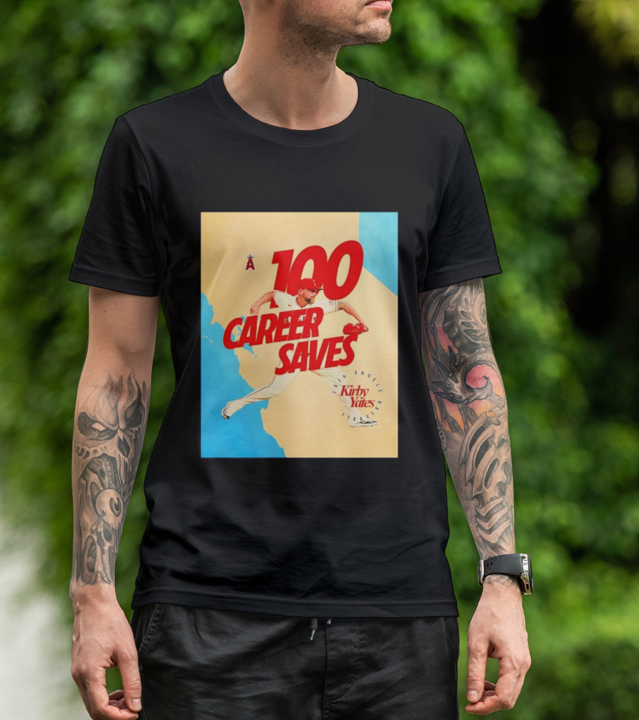 Los Angeles Angels Kirby Yates 100 Career Saves Milestone 2026 T-Shirt