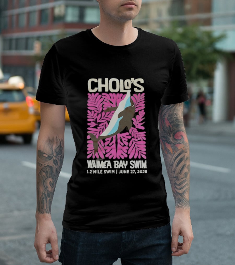 Cholo's Waimea Bay Swim 1.2 Mile Swim June 27 2026 T-Shirt
