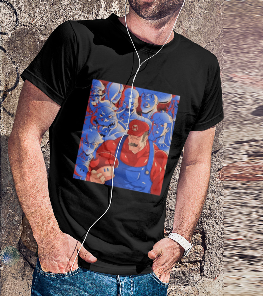 Leader Of Mushrooms Mario Nostalgic Gaming Characters T-Shirt