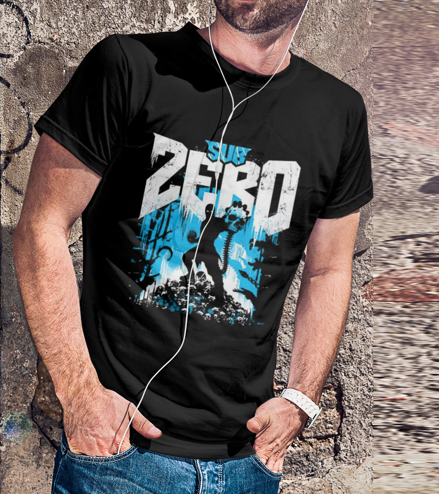 Mortal Kombat Sub Zero Ice Blue Silhouette And Freeze T-Shirt