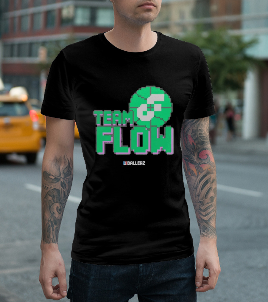 Team Flow Ballerz Pixel Basketball T-Shirt