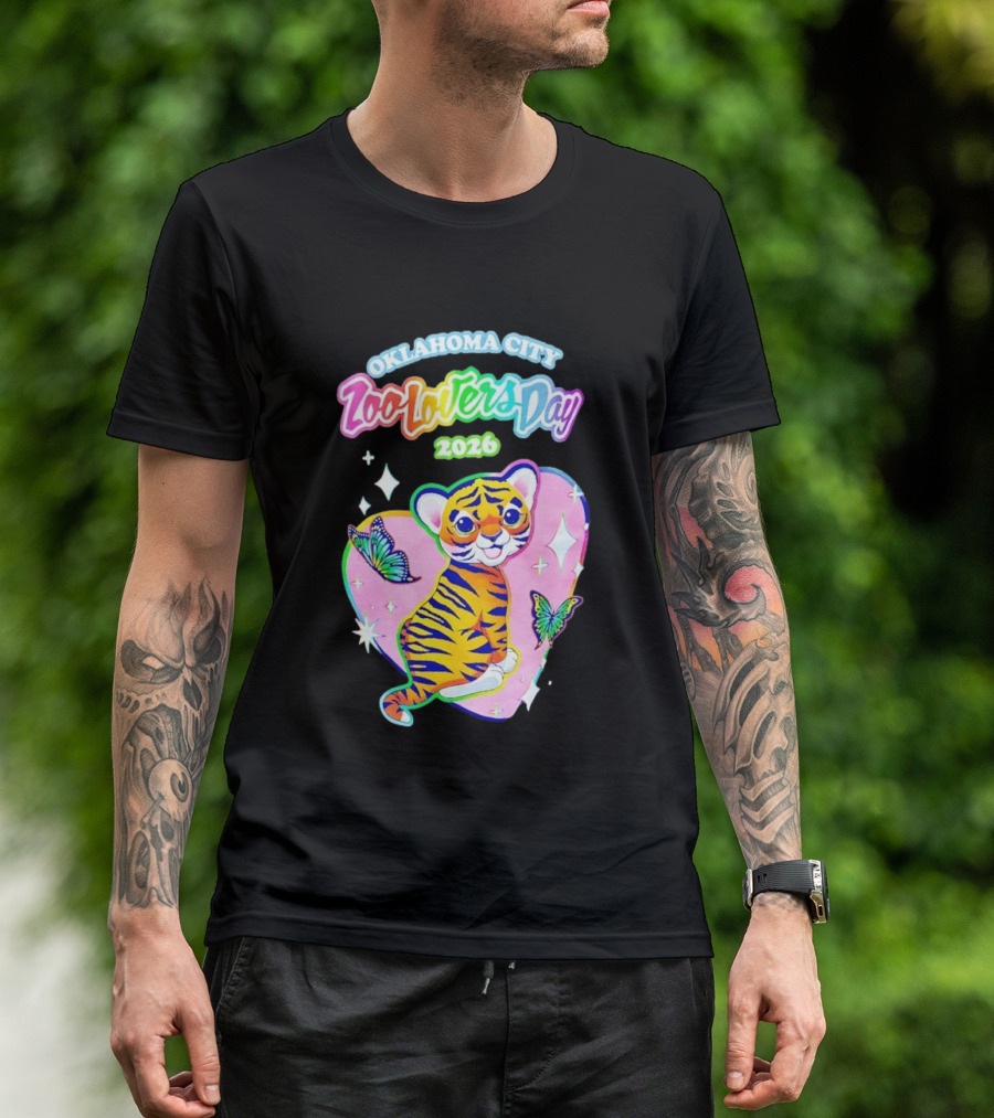Oklahoma City Zoo Lovers Day 2026 Tiger And Butterflies Hearts T-Shirt