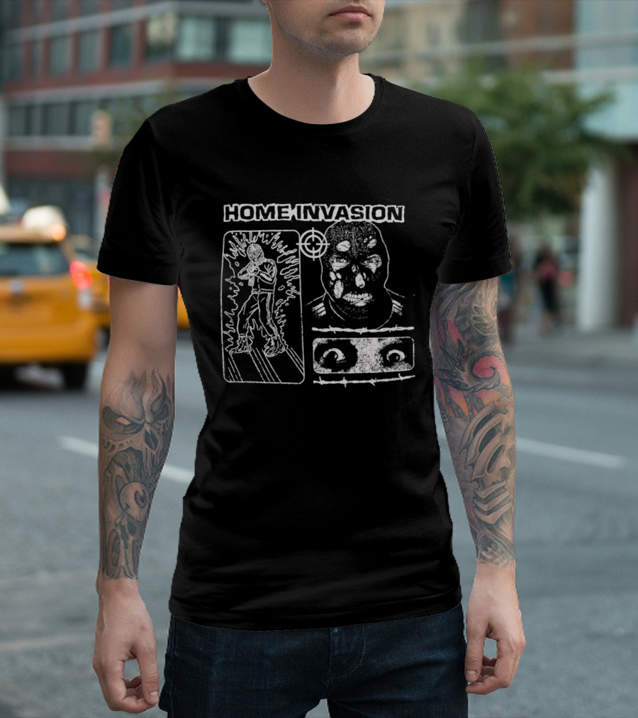 Home Invasion Drawing With Figure Target And Eyes T-Shirt
