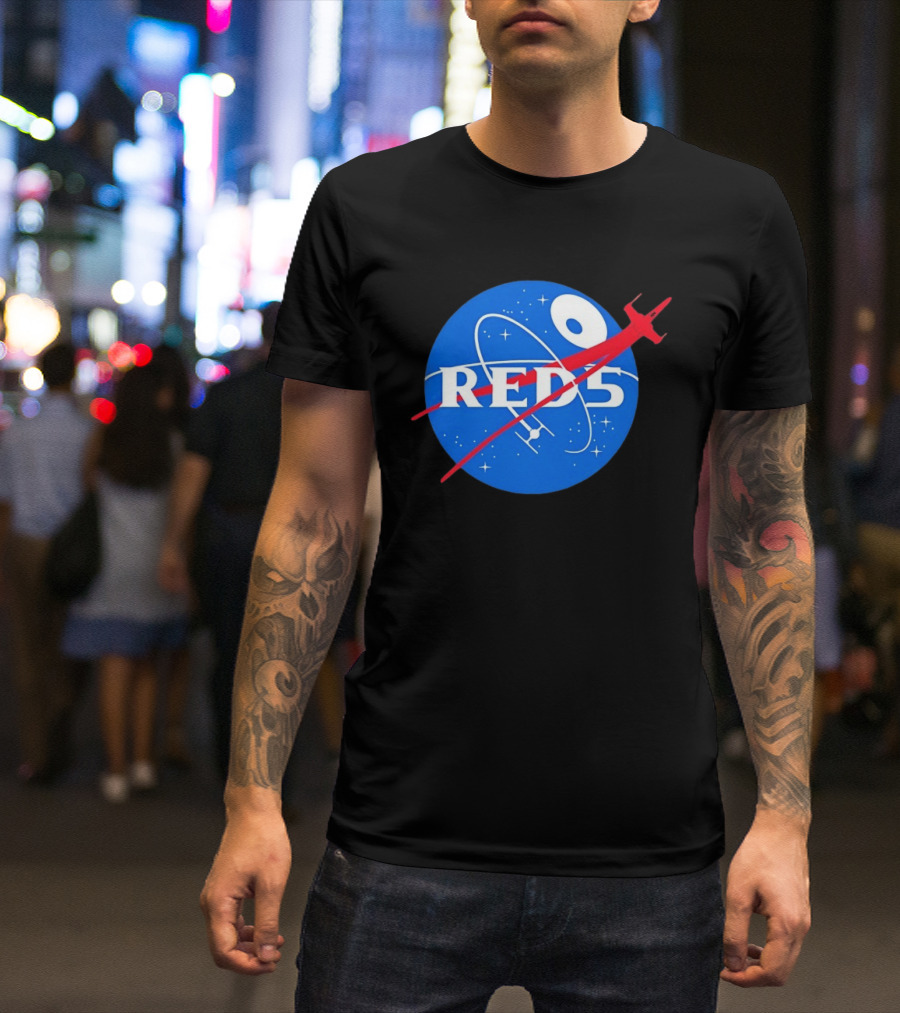 Red 5 NASA Space X Wing Mashup Astronaut Star T-Shirt