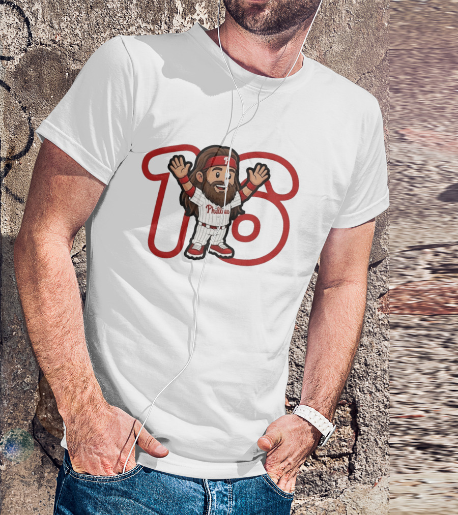 Brandon Marsh 16 Cartoon Philadelphia Phillies Baseball Player MLB 2026 T-Shirt