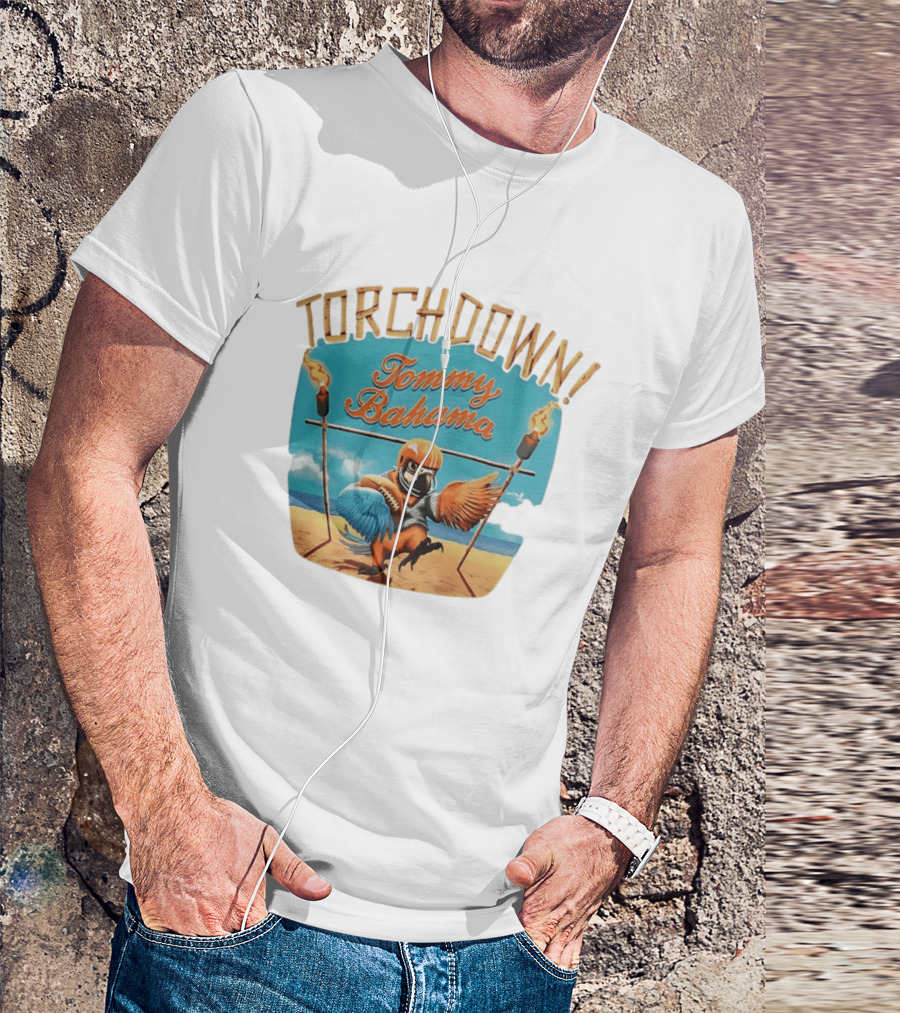 TORCHDOWN Tommy Bahama Parrot Beach Football T-Shirt