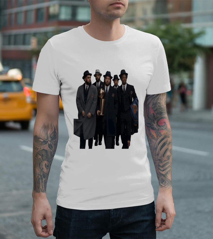 Knicks Mafia New York Knicks Players Suits Championship Trophy T-Shirt