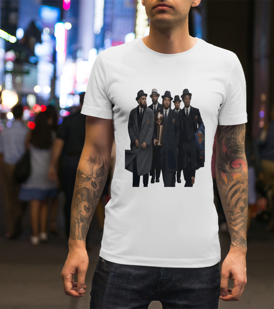Knicks Mafia New York Knicks Players Suits Championship Trophy T-Shirt