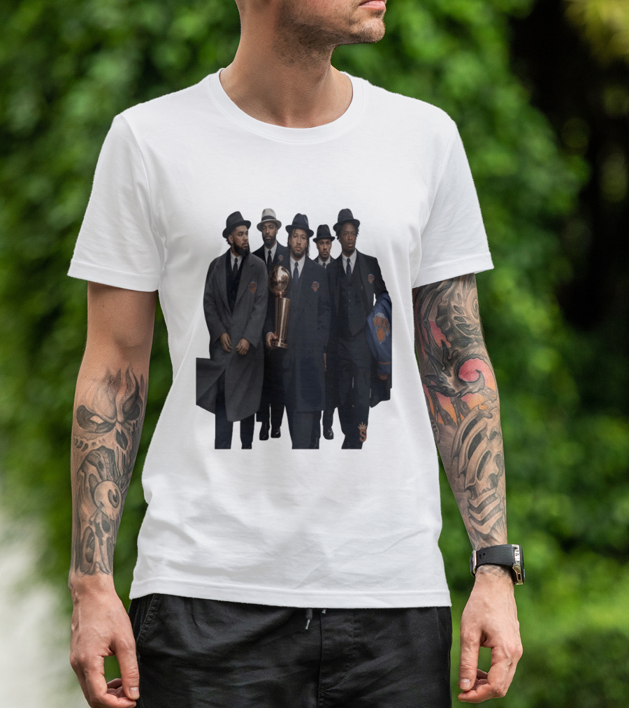 Knicks Mafia New York Knicks Players Suits Championship Trophy T-Shirt