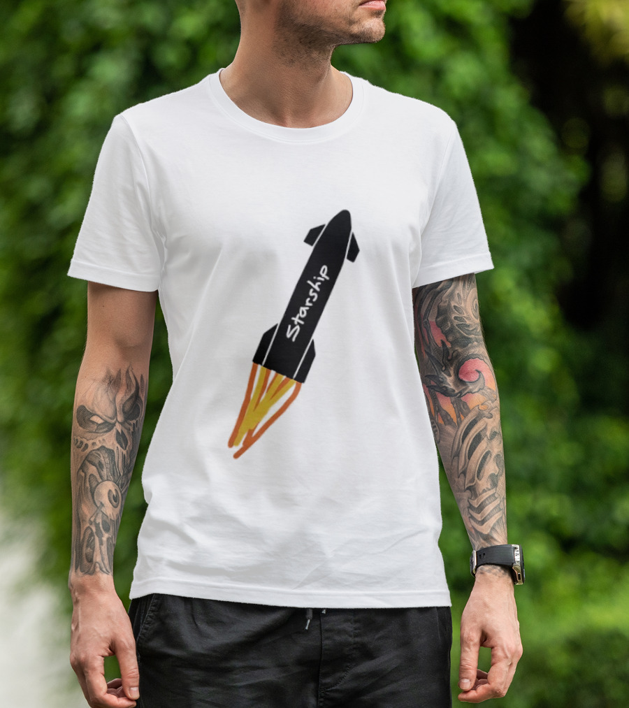 Starship Rocket SpaceX Space Exploration T-Shirt