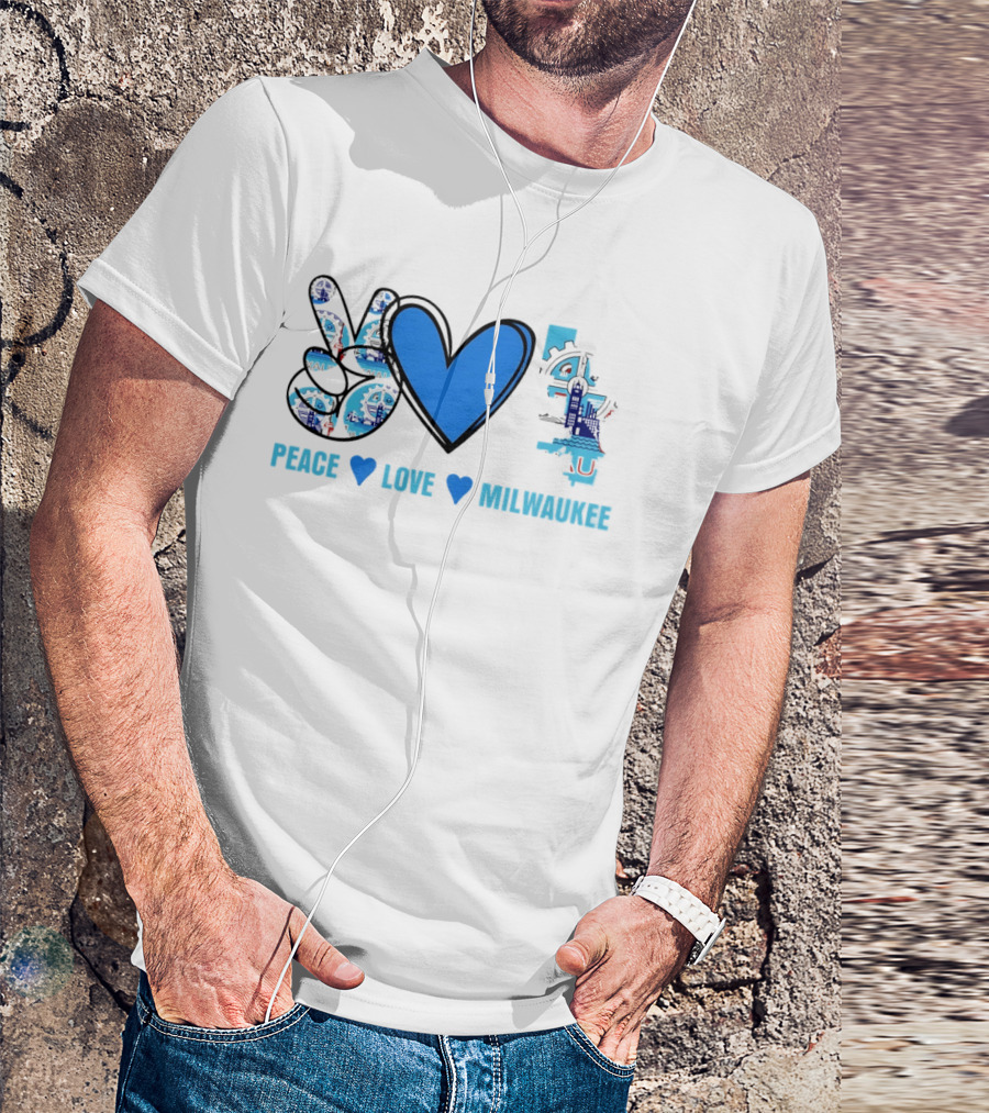 Peace Love Milwaukee Wisconsin City Pride Travel T-Shirt