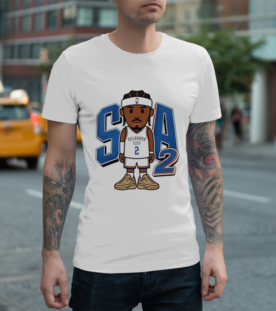 SGA Shai Gilgeous Alexander Oklahoma City Thunder SA 2 Cartoon T-Shirt