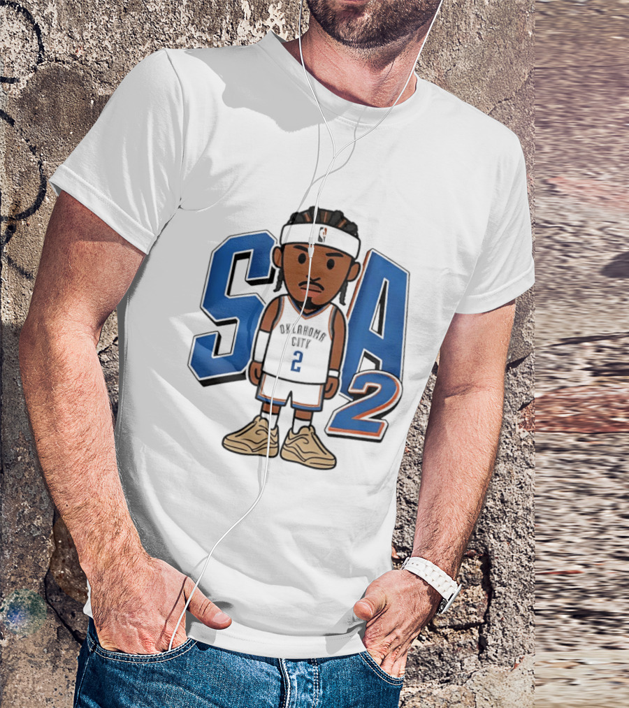 SGA Shai Gilgeous Alexander Oklahoma City Thunder SA 2 Cartoon T-Shirt