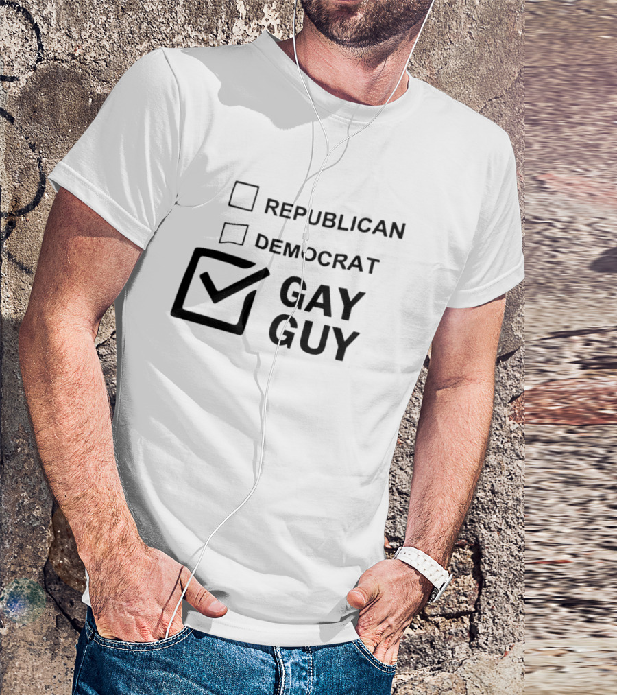 Republican Democrat Gay Guy Checkbox LGBTQ Pride T-Shirt