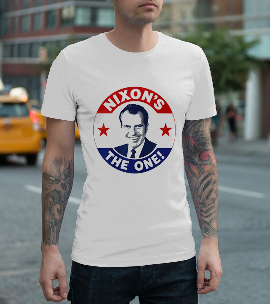 Nixon's The One Richard Nixon US President Campaign Button T-Shirt