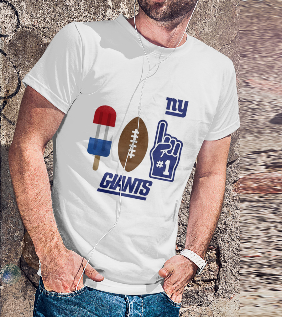 New York Giants Popsicle Football Foam Finger #1 Americana Pop 2026 Season T-Shirt