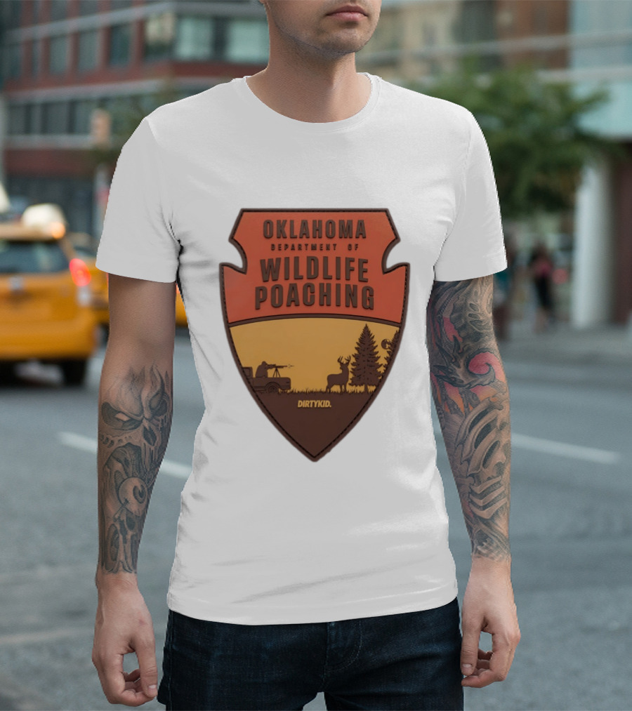 Oklahoma Wildlife Poaching Badge By DirtyKid T-Shirt