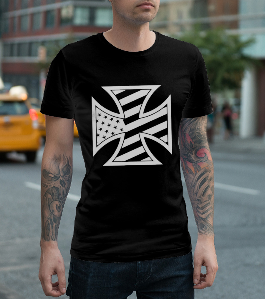 American Flag Iron Cross Stars And Stripes T-Shirt