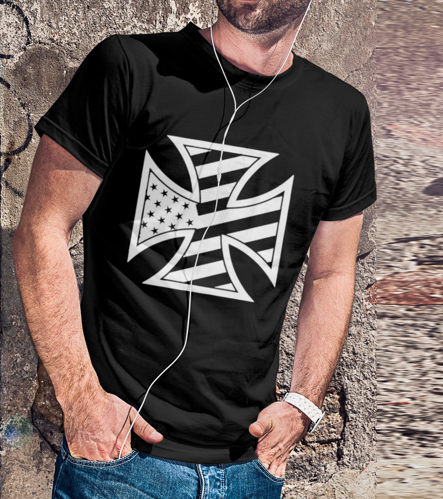 American Flag Iron Cross Stars And Stripes T-Shirt