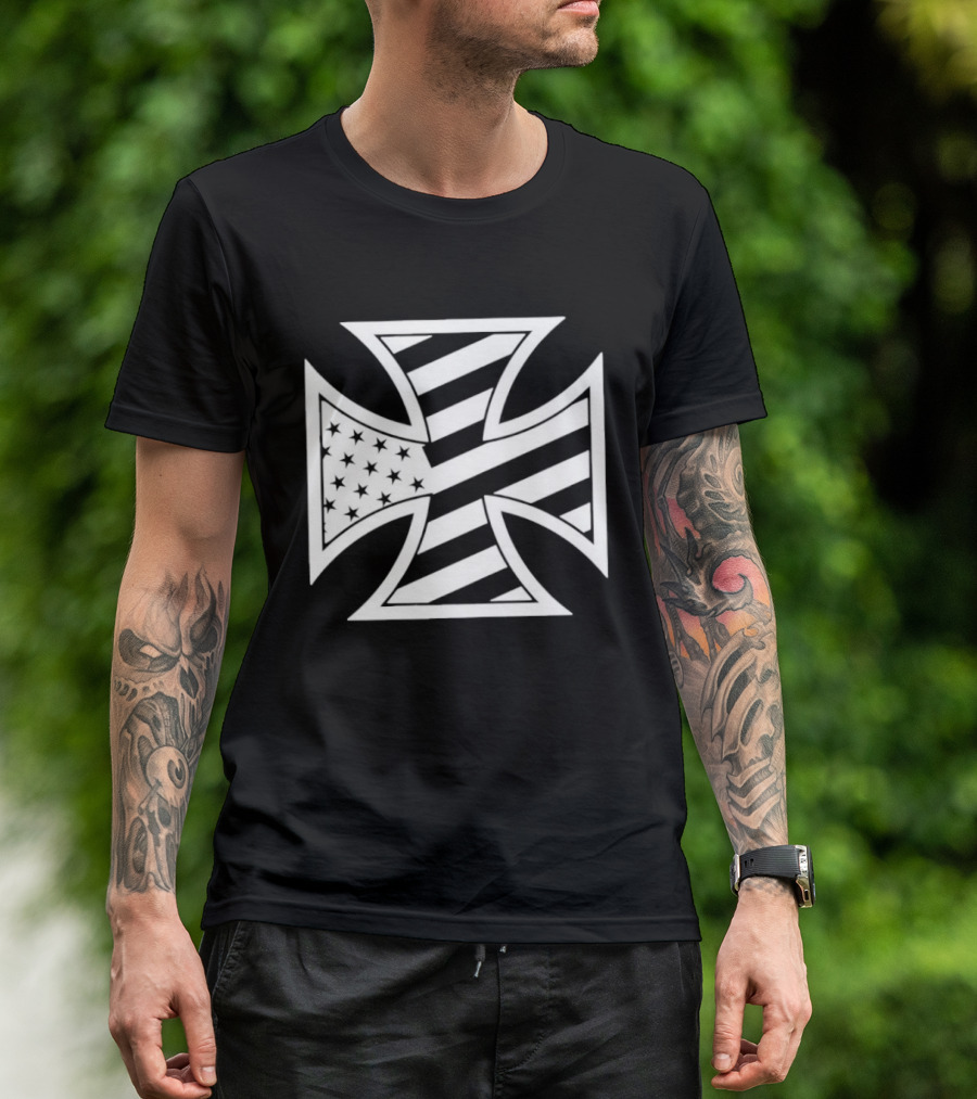 American Flag Iron Cross Stars And Stripes T-Shirt