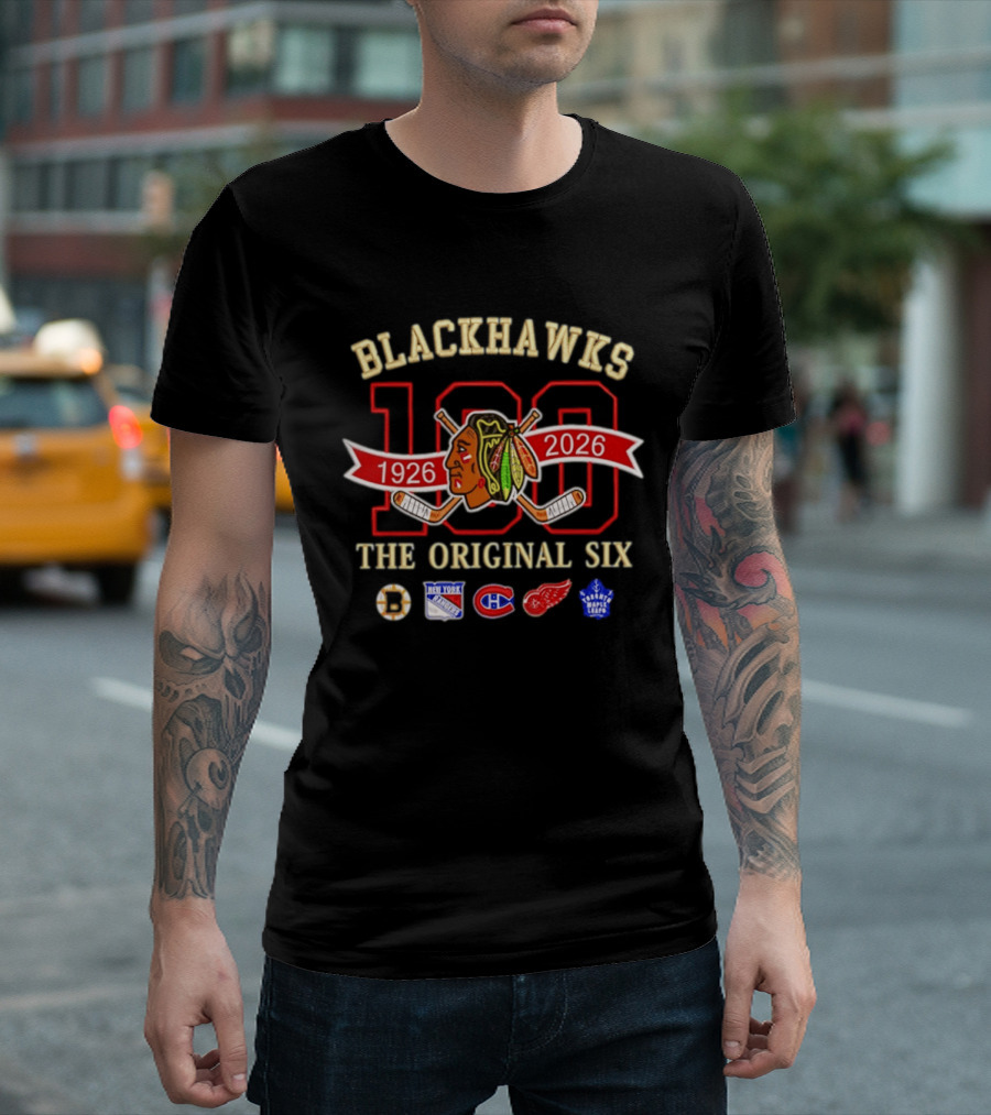 Blackhawks 100th Anniversary 1926 2026 The Original Six T-Shirt