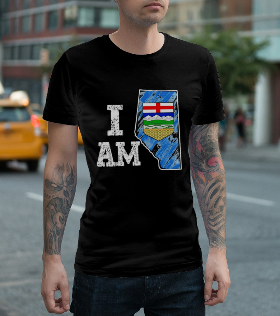 I Am Alberta Canada Province Emblem And Flag Pride T-Shirt