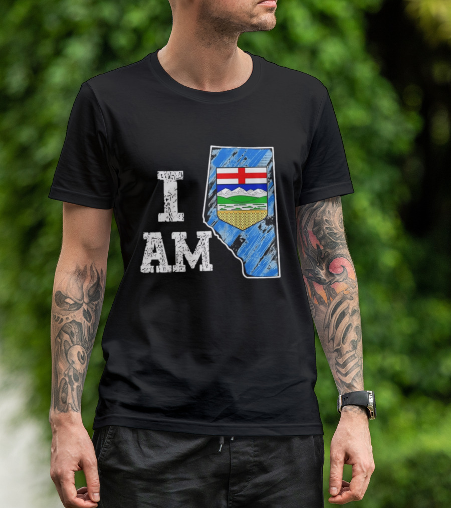 I Am Alberta Canada Province Emblem And Flag Pride T-Shirt