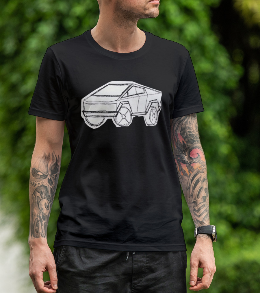 Tesla Cybertruck Electric Vehicle Cyber Sketch T-Shirt