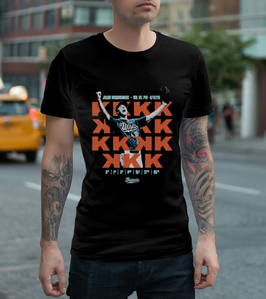 Jacob Misiorowski 2026 Milwaukee Brewers Vs Philadelphia Phillies KKK Strikeout Milwaukee T-Shirt