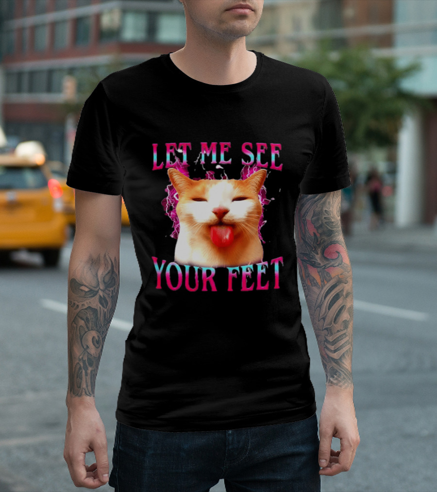 Let Me See Your Feet Cat Blep Lightning T-Shirt