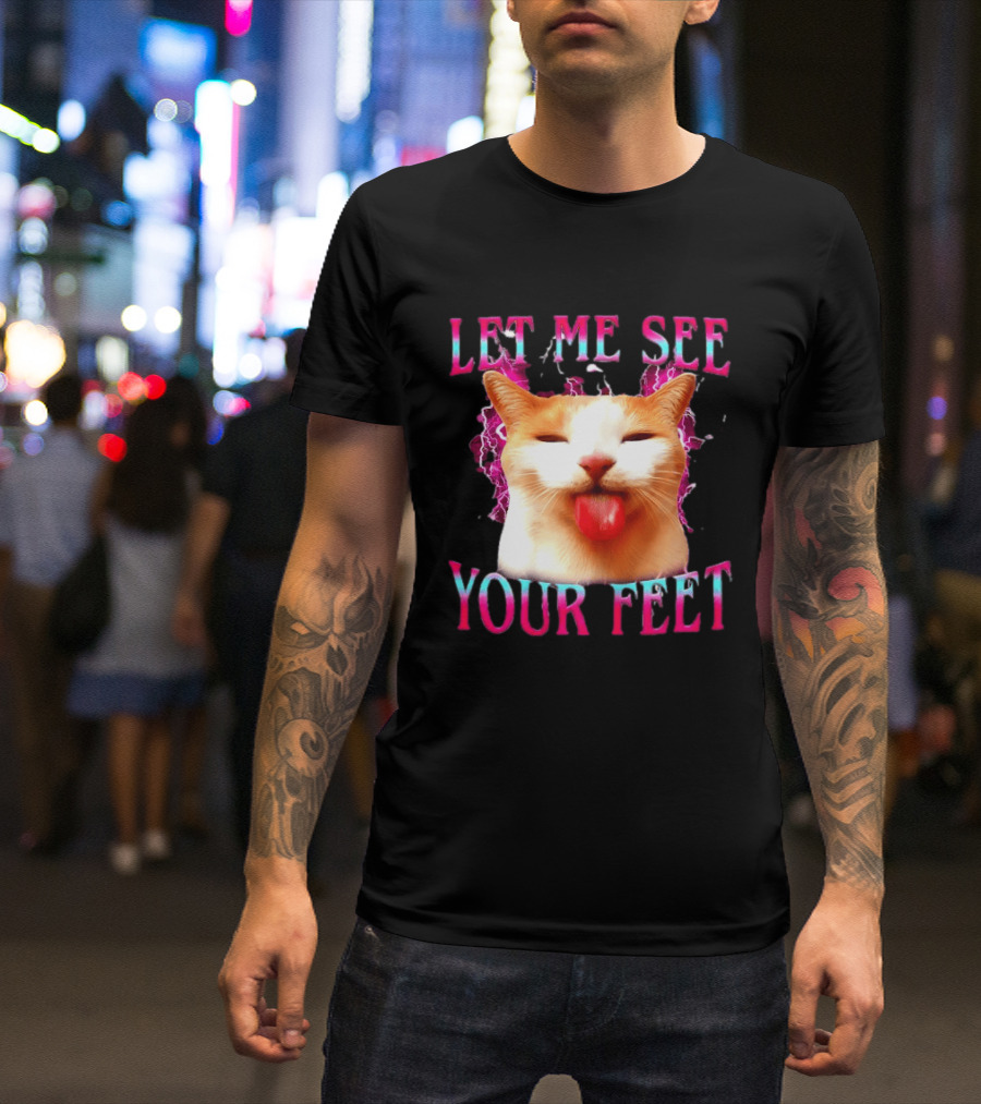 Let Me See Your Feet Cat Blep Lightning T-Shirt