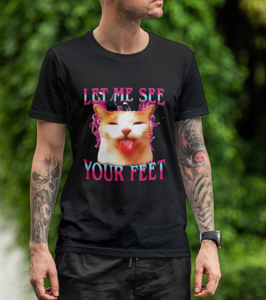 Let Me See Your Feet Cat Blep Lightning T-Shirt
