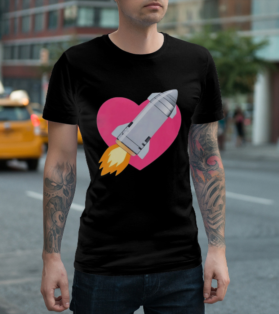 Merger Rocket Heart Space Love Launch T-Shirt