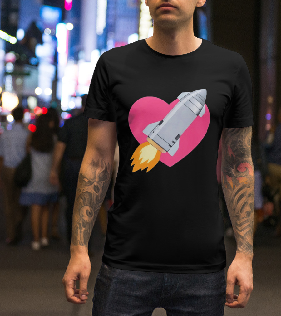 Merger Rocket Heart Space Love Launch T-Shirt