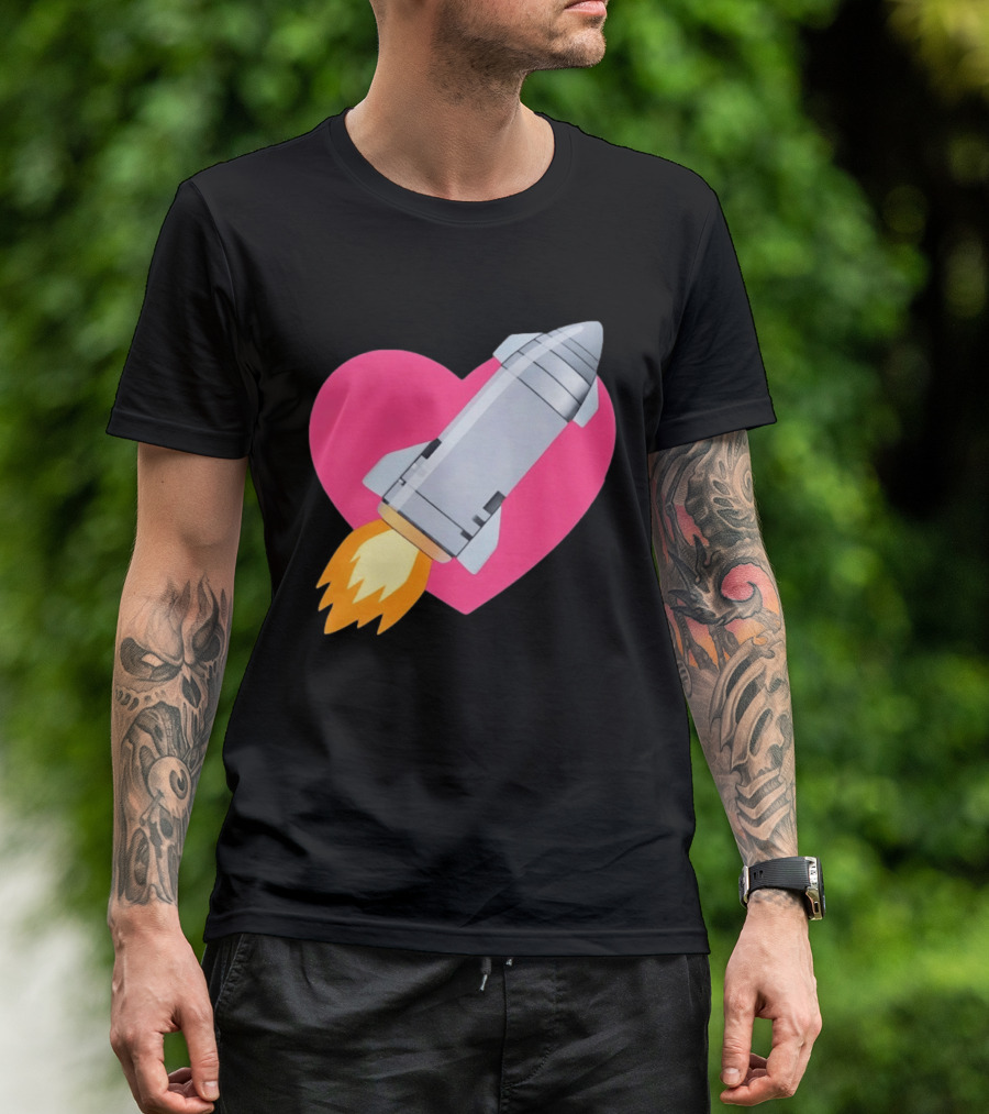 Merger Rocket Heart Space Love Launch T-Shirt